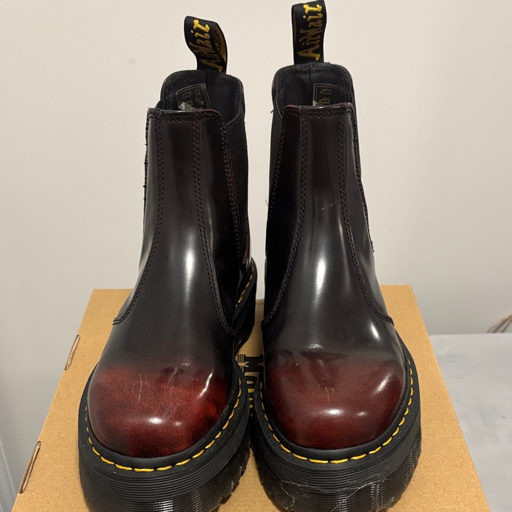 Dr. Martens Cherry Red Quad Boots 2976 Quad